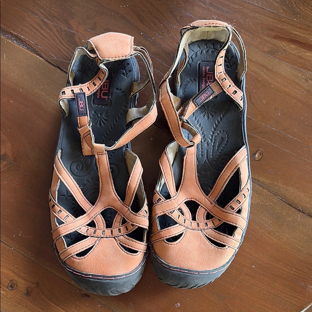 JBU Tan Sandals with Protective Design